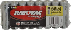 Rayovac - Size AA, Alkaline, 8 Pack, Standard Battery - 1.5 Volts, Button Tab Terminal - Exact Tool & Supply