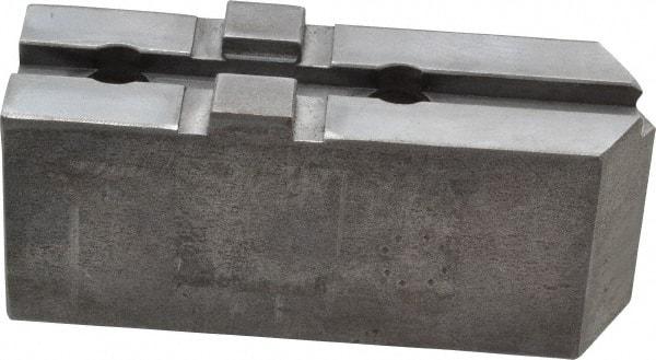 H & R Manufacturing - Tongue & Groove Attachment, Square Soft Lathe Chuck Jaw - Steel, 1-3/4" Btw Mount Hole Ctrs, 3-15/16" Long x 1-1/4" Wide x 1-5/8" High, 5/16" Groove - Exact Tool & Supply