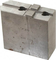 H & R Manufacturing - Tongue & Groove Attachment, Square Soft Lathe Chuck Jaw - Steel, 1-3/4" Btw Mount Hole Ctrs, 3-15/16" Long x 1-1/2" Wide x 3-3/8" High, 5/16" Groove - Exact Tool & Supply
