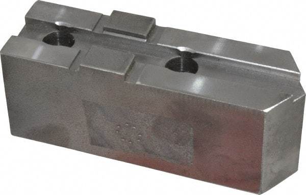 H & R Manufacturing - Tongue & Groove Attachment, Square Soft Lathe Chuck Jaw - Steel, 2.12" Btw Mount Hole Ctrs, 4-13/16" Long x 1-1/2" Wide x 1-7/8" High, 1/2" Groove - Exact Tool & Supply