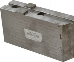 H & R Manufacturing - Tongue & Groove Attachment, Square Soft Lathe Chuck Jaw - Steel, 3" Btw Mount Hole Ctrs, 7-1/4" Long x 2" Wide x 3-13/16" High, 1/2" Groove - Exact Tool & Supply