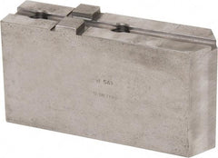 H & R Manufacturing - Tongue & Groove Attachment, Square Soft Lathe Chuck Jaw - Steel, 3" Btw Mount Hole Ctrs, 7-1/4" Long x 2" Wide x 3-13/16" High, 1/2" Groove - Exact Tool & Supply