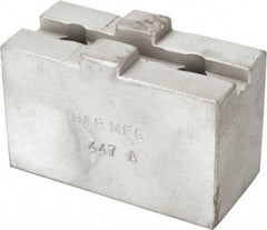 H & R Manufacturing - Tongue & Groove Attachment, Square Soft Lathe Chuck Jaw - Aluminum, 1-1/2" Btw Mount Hole Ctrs, 2-5/8" Long x 1-1/4" Wide x 1-5/8" High, 5/16" Groove - Exact Tool & Supply