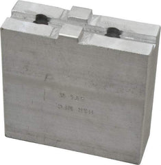 H & R Manufacturing - Tongue & Groove Attachment, Square Soft Lathe Chuck Jaw - Aluminum, 1-3/4" Btw Mount Hole Ctrs, 3-1/2" Long x 1-1/4" Wide x 3-3/8" High, 5/16" Groove - Exact Tool & Supply