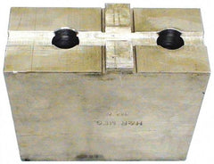 H & R Manufacturing - Tongue & Groove Attachment, Square Soft Lathe Chuck Jaw - Aluminum, 3" Btw Mount Hole Ctrs, 5-5/8" Long x 2" Wide x 3-13/16" High, 1/2" Groove - Exact Tool & Supply