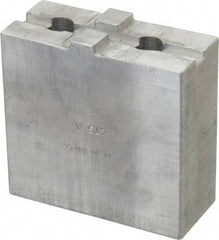H & R Manufacturing - Tongue & Groove Attachment, Square Soft Lathe Chuck Jaw - Aluminum, 1-3/4" Btw Mount Hole Ctrs, 3-1/2" Long x 1-1/2" Wide x 3-3/8" High, 5/16" Groove - Exact Tool & Supply