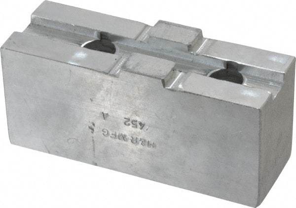 H & R Manufacturing - Tongue & Groove Attachment, Square Soft Lathe Chuck Jaw - Aluminum, 2.12" Btw Mount Hole Ctrs, 4-1/4" Long x 1-1/2" Wide x 1-7/8" High, 1/2" Groove - Exact Tool & Supply