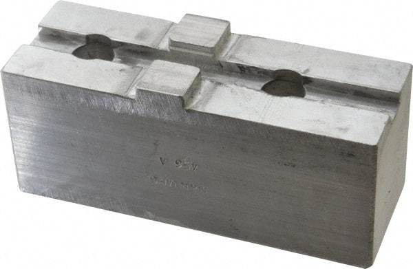 H & R Manufacturing - Tongue & Groove Attachment, Square Soft Lathe Chuck Jaw - Aluminum, 3" Btw Mount Hole Ctrs, 5-5/8" Long x 2" Wide x 2-5/16" High, 1/2" Groove - Exact Tool & Supply