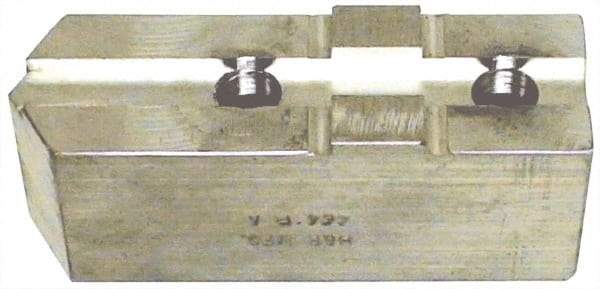 H & R Manufacturing - Tongue & Groove Attachment, Square Soft Lathe Chuck Jaw - Aluminum, 1-1/2" Btw Mount Hole Ctrs, 3-3/16" Long x 1-1/4" Wide x 1-5/8" High, 5/16" Groove - Exact Tool & Supply