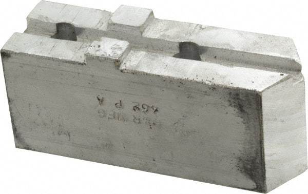 H & R Manufacturing - Tongue & Groove Attachment, Square Soft Lathe Chuck Jaw - Aluminum, 1-3/4" Btw Mount Hole Ctrs, 3-15/16" Long x 1-1/4" Wide x 1-5/8" High, 5/16" Groove - Exact Tool & Supply