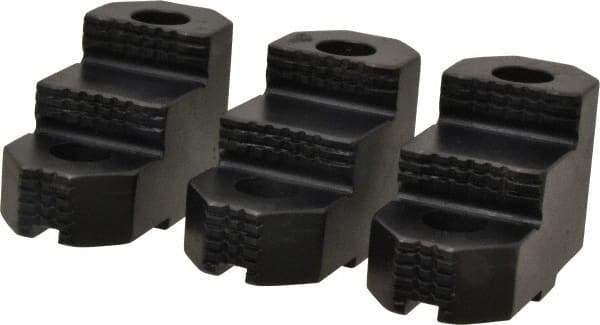 H & R Manufacturing - 8" Max Chuck Diam Compatibility, Mild Carburized Steel Tongue & Groove Hard Lathe Top Jaws - 2 Steps, 5/16" Groove Width, 1-1/2" Wide x 3.286" Long x 1.969" High - Exact Tool & Supply