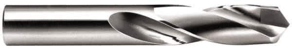 Made in USA - 12mm 118° Spiral Flute Carbide-Tipped Screw Machine Drill Bit - Bright Finish, Right Hand Cut, 2-13/64" Flute Length, 3-45/64" OAL, Standard Point, Straight Shank - Exact Tool & Supply