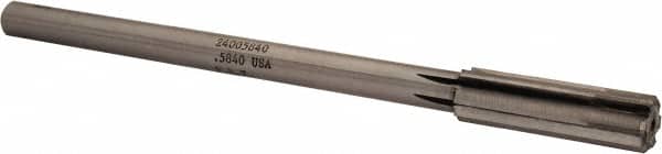 Made in USA - 0.584" Carbide-Tipped 6 Flute Chucking Reamer - Exact Tool & Supply