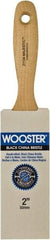 Wooster Brush - 2" Flat Hog Varnish Brush - 2-15/16" Bristle Length, 5-1/2" Maple Beavertail Handle - Exact Tool & Supply