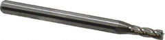 M.A. Ford - 0.09", 0.27" LOC, 1/8" Shank Diam, 1-1/2" OAL, 4 Flute, Solid Carbide Square End Mill - Single End, Uncoated, Spiral Flute, 30° Helix, Centercutting, Right Hand Cut, Right Hand Flute, Series 111 - Exact Tool & Supply