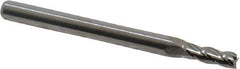 M.A. Ford - 0.1", 0.3" LOC, 1/8" Shank Diam, 1-1/2" OAL, 4 Flute, Solid Carbide Square End Mill - Single End, Uncoated, Spiral Flute, 30° Helix, Centercutting, Right Hand Cut, Right Hand Flute, Series 111 - Exact Tool & Supply