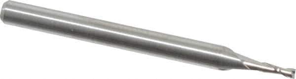 M.A. Ford - 0.05", 0.15" LOC, 1/8" Shank Diam, 1-1/2" OAL, 2 Flute, Solid Carbide Square End Mill - Single End, Uncoated, Spiral Flute, 30° Helix, Centercutting, Right Hand Cut, Right Hand Flute, Series 121 - Exact Tool & Supply