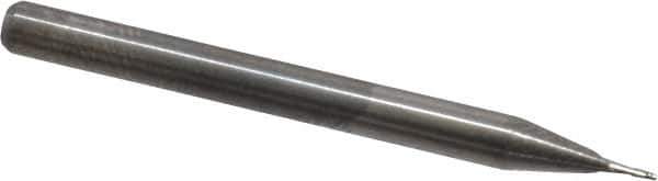 M.A. Ford - 0.022", 0.044" LOC, 1/8" Shank Diam, 1-1/2" OAL, 2 Flute, Solid Carbide Square End Mill - Single End, Uncoated, Spiral Flute, 30° Helix, Centercutting, Right Hand Cut, Right Hand Flute, Series 164 - Exact Tool & Supply