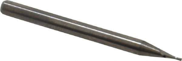 M.A. Ford - 0.026", 0.052" LOC, 1/8" Shank Diam, 1-1/2" OAL, 2 Flute, Solid Carbide Square End Mill - Single End, Uncoated, Spiral Flute, 30° Helix, Centercutting, Right Hand Cut, Right Hand Flute, Series 164 - Exact Tool & Supply