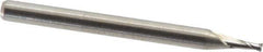 M.A. Ford - 0.055", 0.11" LOC, 1/8" Shank Diam, 1-1/2" OAL, 2 Flute, Solid Carbide Square End Mill - Single End, Uncoated, Spiral Flute, 30° Helix, Centercutting, Right Hand Cut, Right Hand Flute, Series 164 - Exact Tool & Supply