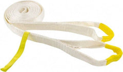 Erickson Manufacturing - 20' Long x 2" Wide, 18,000 Lb Basket Capacity, Polyester Blend Web Sling - White - Exact Tool & Supply