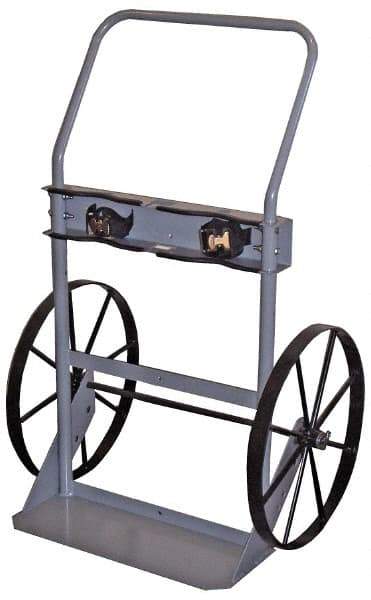 Made in USA - 1,000 Lb Capacity 47" OAH Cylinder Hand Truck - Loop Handle, Steel - Exact Tool & Supply