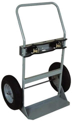 Made in USA - 760 Lb Capacity 47" OAH Cylinder Hand Truck - Swept Back Handle, Steel, Full Pneumatic Wheels - Exact Tool & Supply