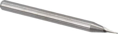 M.A. Ford - 1/64", 0.023" LOC, 1/8" Shank Diam, 1-1/2" OAL, 2 Flute, Solid Carbide Square End Mill - Single End, Uncoated, Spiral Flute, 30° Helix, Centercutting, Right Hand Cut, Right Hand Flute, Series 164 - Exact Tool & Supply
