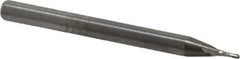 M.A. Ford - 1/32", 1/16" LOC, 1/8" Shank Diam, 1-1/2" OAL, 2 Flute, Solid Carbide Square End Mill - Single End, Uncoated, Spiral Flute, 30° Helix, Centercutting, Right Hand Cut, Right Hand Flute, Series 164 - Exact Tool & Supply
