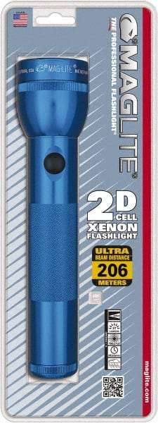 Mag-Lite - Krypton Bulb, 27 Lumens, Industrial/Tactical Flashlight - Blue Aluminum Body, 2 D Batteries Not Included - Exact Tool & Supply