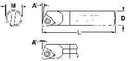 Everede Tool - 0.36" Min Bore Diam, 4" OAL, 5/16" Shank Diam, Indexable Boring Bar - WCGT 1 Insert, Screw Holding Method - Exact Tool & Supply