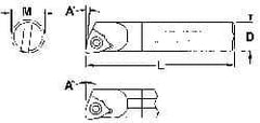 Everede Tool - 0.36" Min Bore Diam, 4" OAL, 5/16" Shank Diam, Indexable Boring Bar - WCGT 1 Insert, Screw Holding Method - Exact Tool & Supply