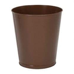 Value Collection - 28 Qt Brown Round Trash Can - Steel, 14-1/4" High - Exact Tool & Supply