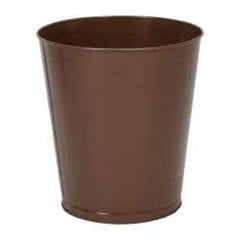 Value Collection - 28 Qt Brown Round Trash Can - Steel, 14-1/4" High - Exact Tool & Supply