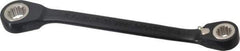 Proto - 7/32" x 9/32" 12 Point Spline Reversible Ratcheting Box Wrench - Double End, 11/16" Head Diam x 1/8" Head Thickness, 4-1/2" OAL, Steel, Black Chrome Finish - Exact Tool & Supply