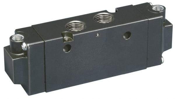 Parker - 4-Way Body Ported Stacking Solenoid Valve - 24 VDC, 2.7 CV Rate, 5.59" Long - Exact Tool & Supply