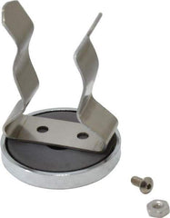 Mag-Mate - 11 Lb Max Pull Force, 2-1/32" Overall Height, 1.41" Diam, Ceramic Cup Magnet - Clamp Style, 1-1/8" Clamp Opening, Chrome Plated - Exact Tool & Supply