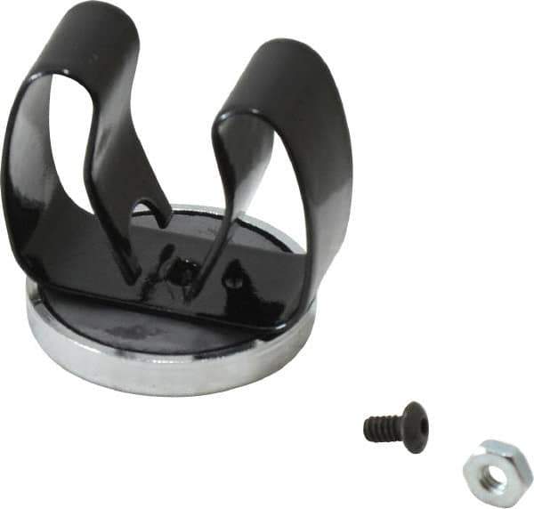 Mag-Mate - 11 Lb Max Pull Force, 1-17/32" Overall Height, 1.41" Diam, Ceramic Cup Magnet - Clamp Style, 1-1/8" Clamp Opening, Chrome Plated - Exact Tool & Supply