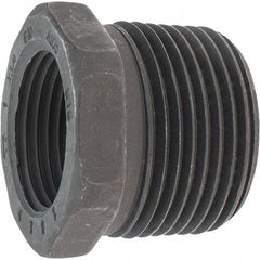 Made in USA - Size 1 x 3/4", Class 3,000, Forged Carbon Steel Black Pipe Hex Bushing - 3,000 psi, Threaded End Connection - Exact Tool & Supply
