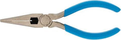Channellock - 6" OAL, 2-5/64" Jaw Length x 3/4" Jaw Width, Long Nose Side Cutting Pliers - Crosshatch Jaw, Standard Head, Plastic Dipped Handles - Exact Tool & Supply