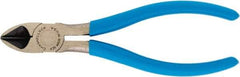 Channellock - 6" OAL, Diagonal Cutter - 27/32" Jaw Length x 13/16" Jaw Width, Oval Head, Plastic Dipped Handle - Exact Tool & Supply