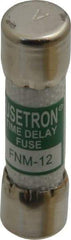 Cooper Bussmann - 250 VAC, 12 Amp, Time Delay General Purpose Fuse - Fuse Holder Mount, 1-1/2" OAL, 10 at AC kA Rating, 13/32" Diam - Exact Tool & Supply