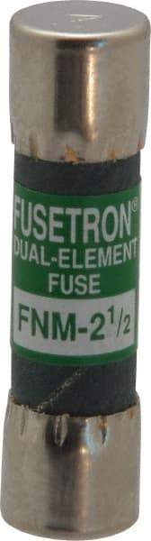 Cooper Bussmann - 250 VAC, 2.5 Amp, Time Delay General Purpose Fuse - Fuse Holder Mount, 1-1/2" OAL, 10 at 125 V kA Rating, 13/32" Diam - Exact Tool & Supply