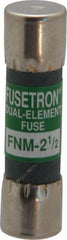Cooper Bussmann - 250 VAC, 2.5 Amp, Time Delay General Purpose Fuse - Fuse Holder Mount, 1-1/2" OAL, 10 at 125 V kA Rating, 13/32" Diam - Exact Tool & Supply