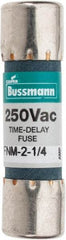 Cooper Bussmann - 250 VAC, 2.25 Amp, Time Delay General Purpose Fuse - Fuse Holder Mount, 1-1/2" OAL, 10 at 125 V kA Rating, 13/32" Diam - Exact Tool & Supply