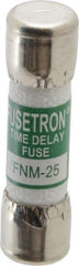 Cooper Bussmann - 250 VAC, 25 Amp, Time Delay General Purpose Fuse - Fuse Holder Mount, 1-1/2" OAL, 10 at AC kA Rating, 13/32" Diam - Exact Tool & Supply