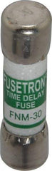 Cooper Bussmann - 250 VAC, 30 Amp, Time Delay General Purpose Fuse - Fuse Holder Mount, 1-1/2" OAL, 10 at AC kA Rating, 13/32" Diam - Exact Tool & Supply