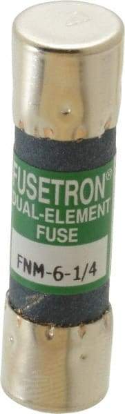 Cooper Bussmann - 250 VAC, 6.25 Amp, Time Delay General Purpose Fuse - Fuse Holder Mount, 1-1/2" OAL, 10 at 125 V kA Rating, 13/32" Diam - Exact Tool & Supply