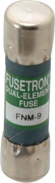 Cooper Bussmann - 250 VAC, 9 Amp, Time Delay General Purpose Fuse - Fuse Holder Mount, 1-1/2" OAL, 10 at 125 V kA Rating, 13/32" Diam - Exact Tool & Supply