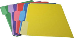 UNIVERSAL - 9-1/2 x 11-3/4", Letter Size, Blue, Green, Red, Yellow & Violet, Colored Folders with Single-Ply Tabs - 11 Point Stock, 1/3 Tab Cut Location - Exact Tool & Supply